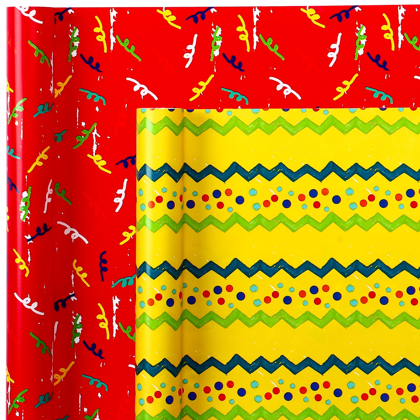 Packanewly Birthday Wrapping Paper Set with Cutline on Reverse(4-Pack, 100 sq. ft. ttl) - Balloon Gift Wrap Roll for Kids, Boys, Girls - 30 Inch x 10 Feet