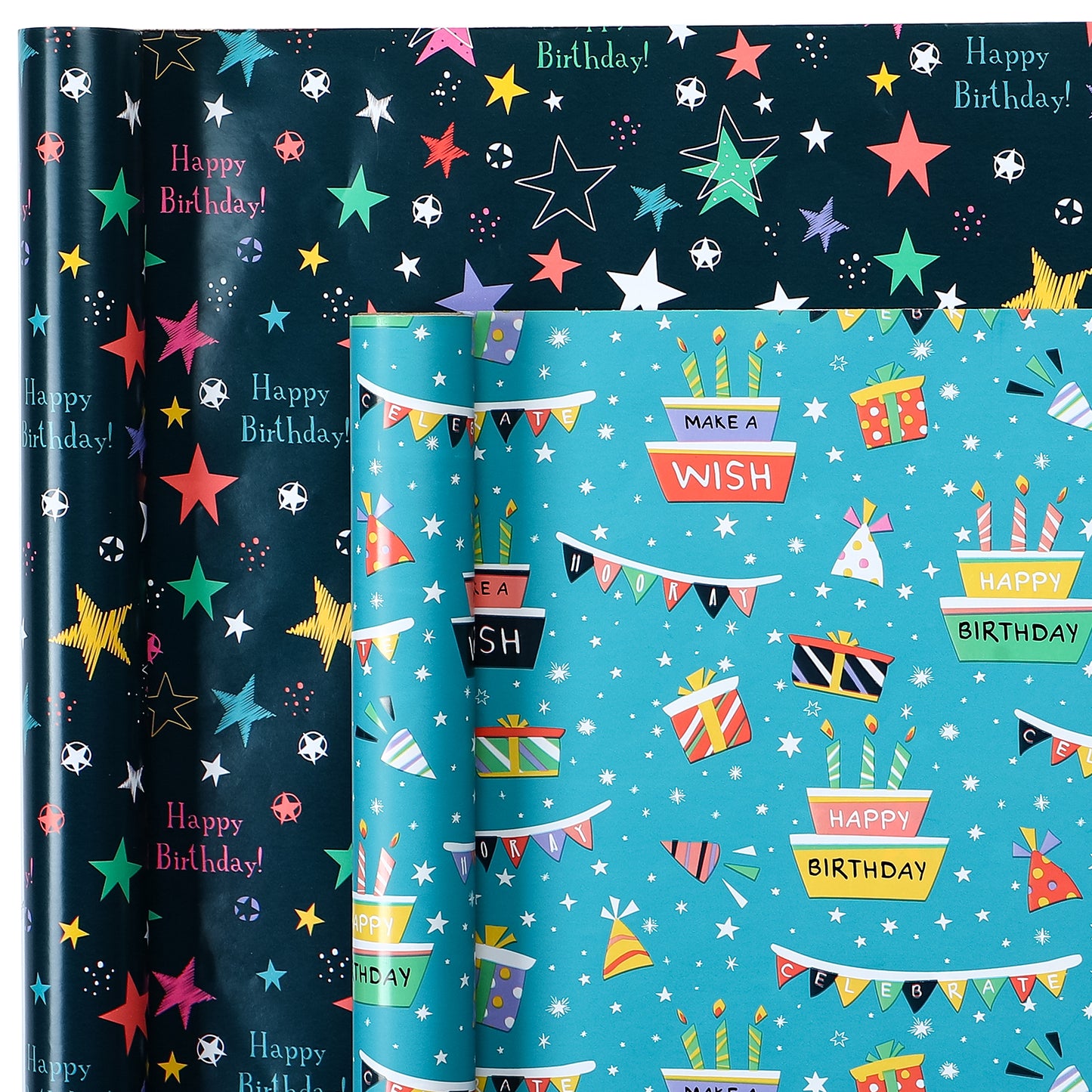 Packanewly Birthday Wrapping Paper Set with Cutline on Reverse(4-Pack, 100 sq. ft. ttl) - Animal Monkey Party Gift Wrap Roll for Kids, Boys, Girls - 30 Inch x 10 Feet…