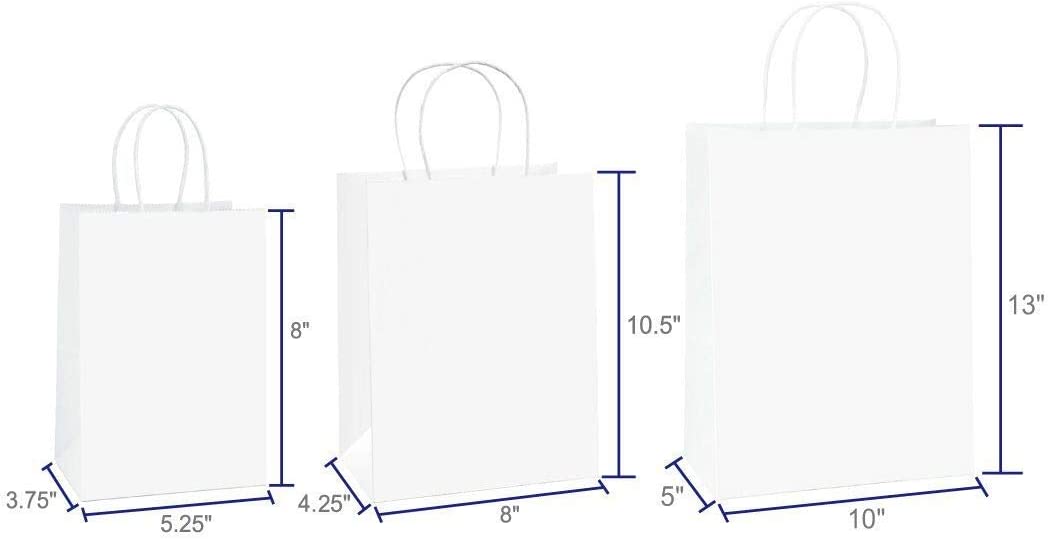 White gift bags discount bulk